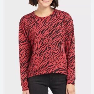 Sundry Women's Size Small (1) Red Zebra Print Lightweight Pull Over Sweater